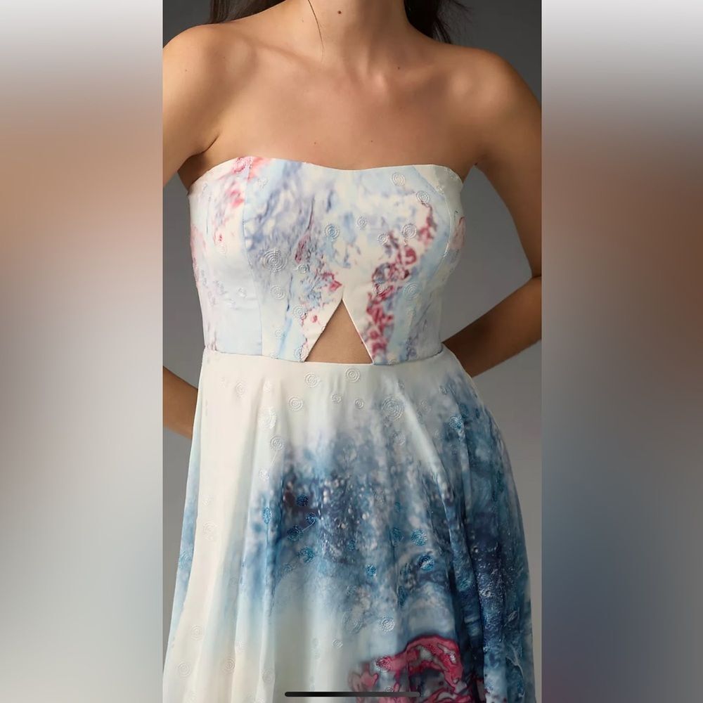 Anthropologie Geisha Designs Strapless Cutout Maxi Dress - Picture 2 of 10
